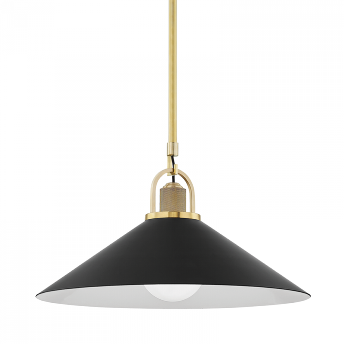 Hudson Valley Syosset 1 Light Large Pendant Model: 2620-AGB/BK