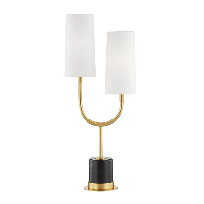 Hudson Valley Vesper 2 Light Marble Table Lamp Model: L1403-PN