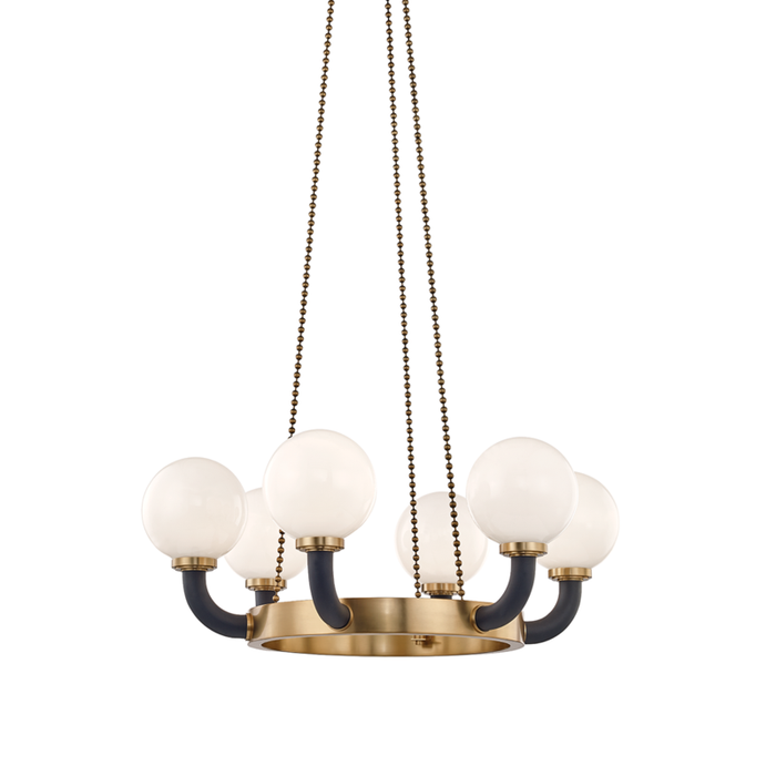 Hudson Valley Werner 6 Light Pendant Model: 3636-AGB/BK