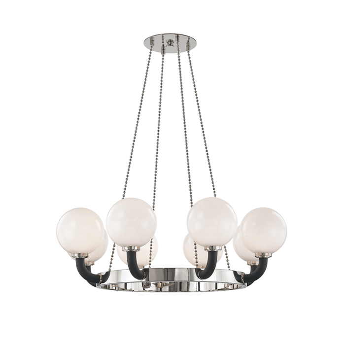 Hudson Valley Werner 8 Light Pendant Model: 3646-AGB/BK