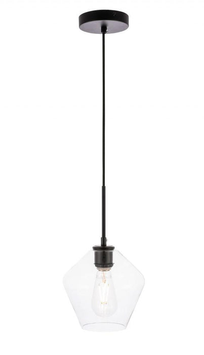 Living District 3 Light Gene 1 Light Black And Clear Glass Pendant Model: LD2256BK