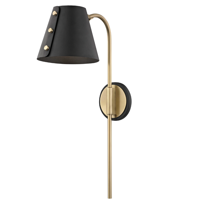 Mitzi Meta 1 Light Wall Sconce With Plug Model: HL174201-PN/BK