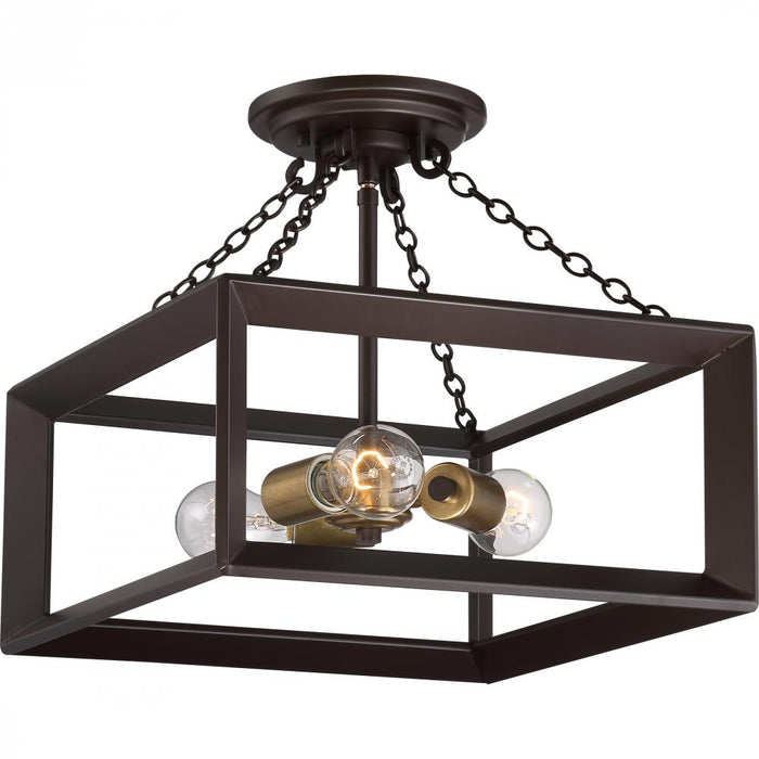 Quoizel 3 Light Brook Hall Semi Flush Mount Model: BKH1714WT