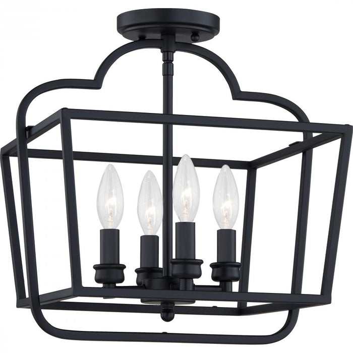 Quoizel 4 Light Blanche Semi Flush Mount Model: BLA1714MBK