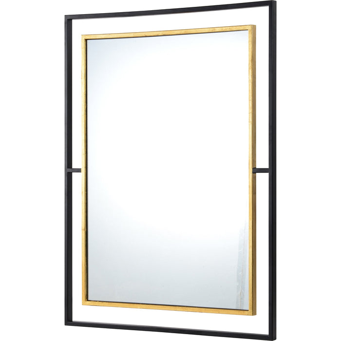 Renwil Gray Rectangle Mirror With A Blackantique Model: MT2244