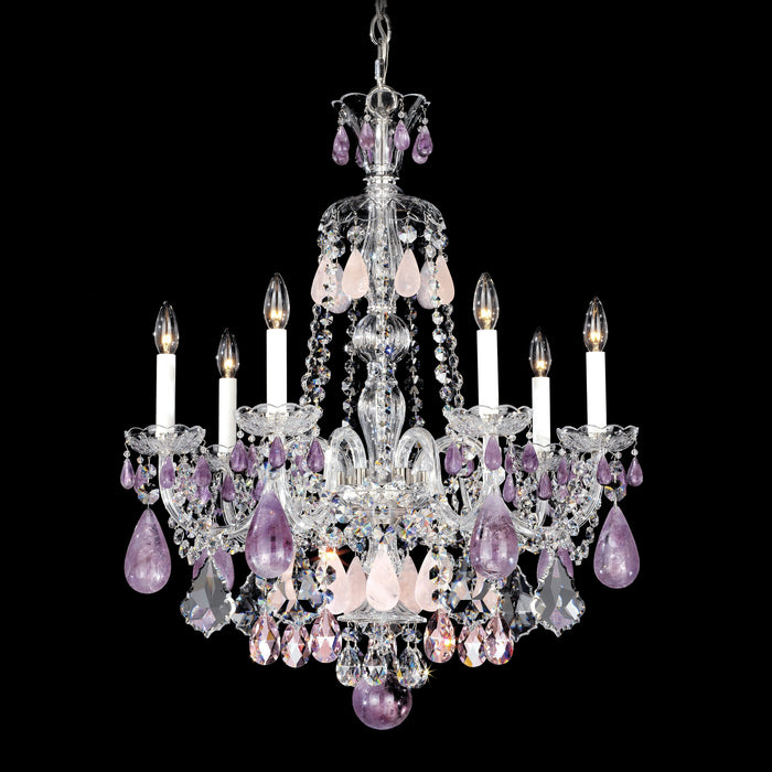 Schonbek Hamilton Rock Crystal 7 Light Crystal Chandelier