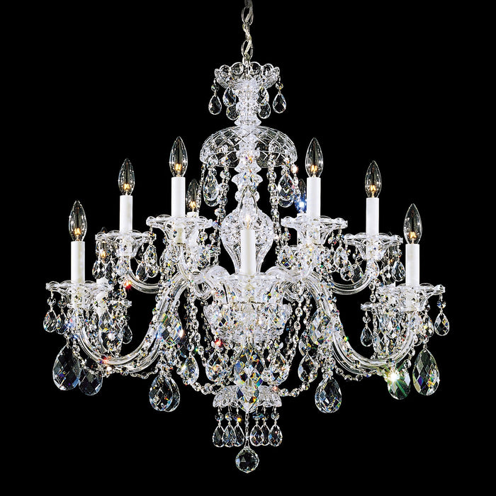 Schonbek Sterling 12 Light Crystal Chandelier