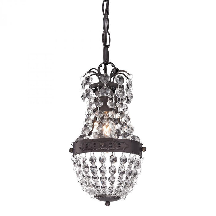 Sterling 122-016 Camborne Clear Crystal Mini Pendant With Bronze Banding