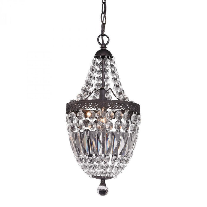 Sterling 122-026 Morley Mini Chandelier In Dark Bronze And Clear