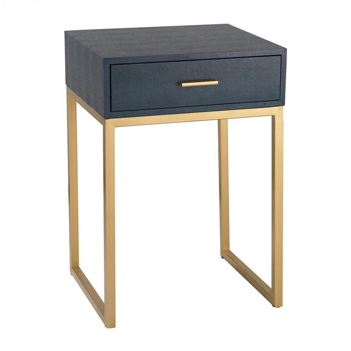 Sterling 180-011 Shagreen Side Table In Navy