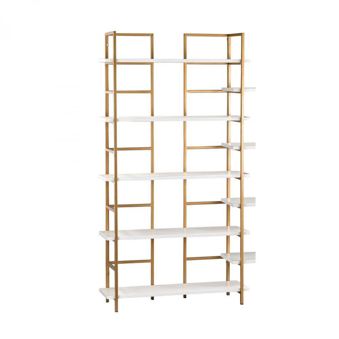 Sterling 351-10204 Kline White And Gold Shelving Unit