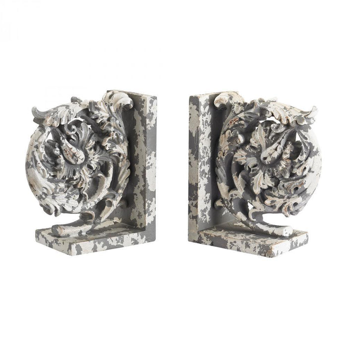 Sterling 387-014/S2 Aged Plaster Scroll Bookends