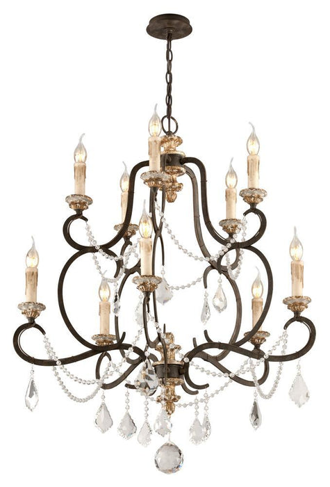 Troy Bordeaux 10 Light Chandelier Medium Model: F3516