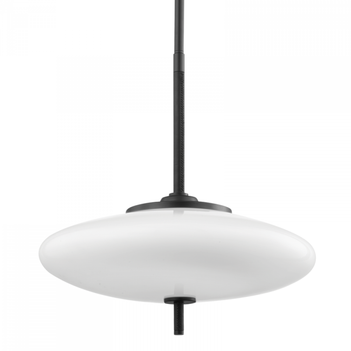 Troy Fallon 2 Light Pendant Satin Blac Black Leather Model: F7775-SBK