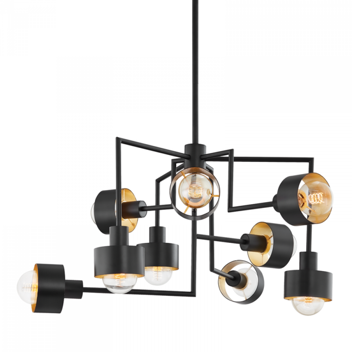 Troy North 9 Light Chandelier Model: F8737-SBK/GL