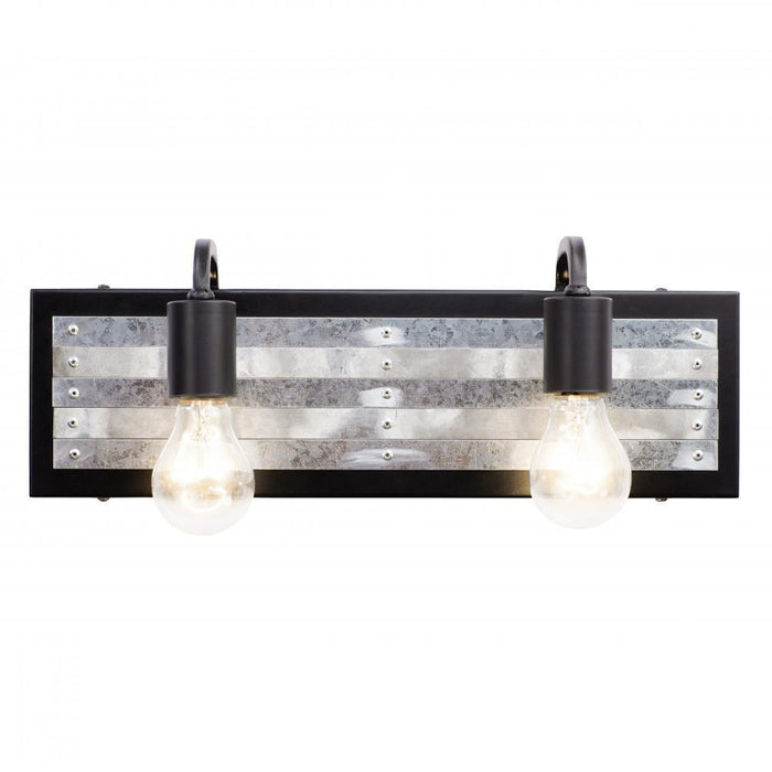 Varaluz Abbey Rose 2 Light Bath  Blac Galvanized Model: 336B02BL