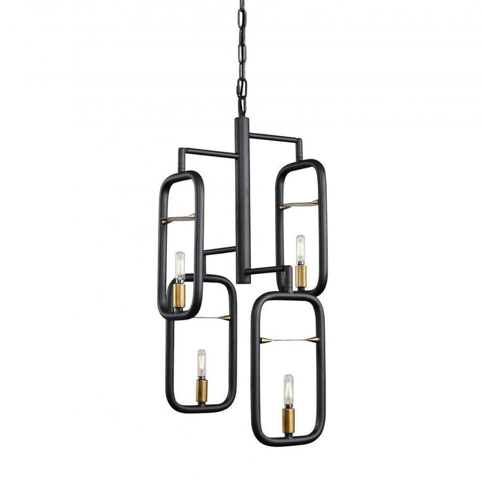 Varaluz Bar None 4 Light Pendant  Aged Gol Rustic Model: 327P04AGRB