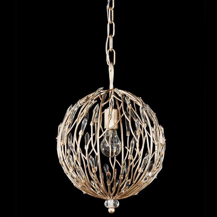 Varaluz Bask 1 Light Crystal Orb Pendant  Gold Dust Model: 272P01GD