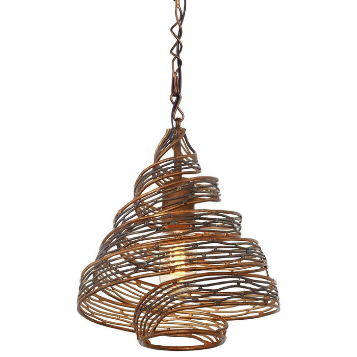 Varaluz Flow 1 Light Twist Mini Pendant  Hammered Model: 240P01HO