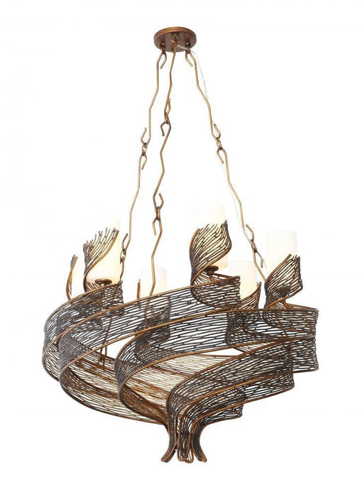 Varaluz Flow 6 Light Chandelier  Hammered Ore Model: 240C06HO