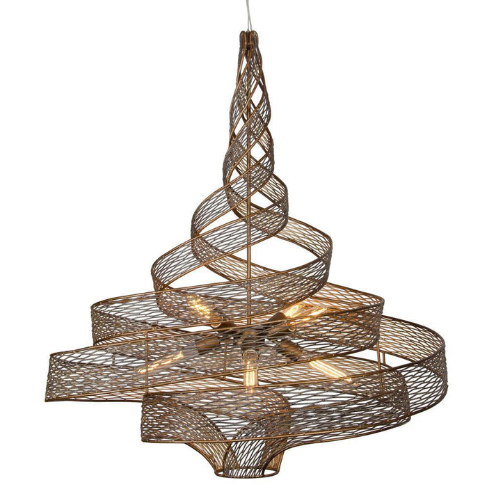 Varaluz Flow 6 Light Large Twist Pendant  Hammered Model: 240P06LHO