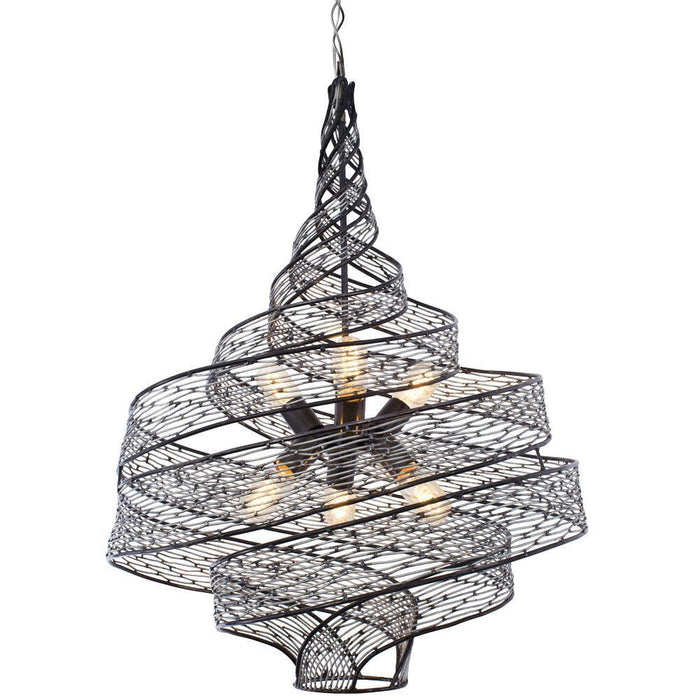 Varaluz Flow 6 Light Twist Pendant  Steel Model: 240P06SL