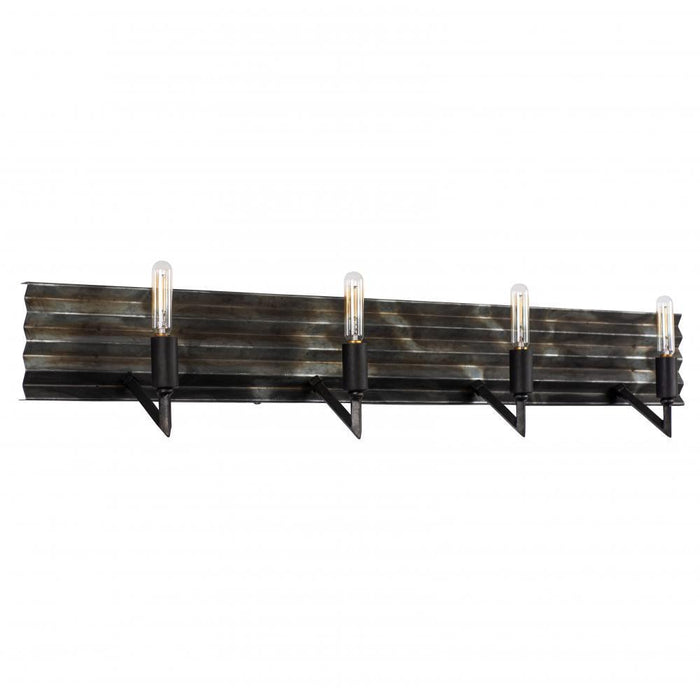 Varaluz Flynne 4 Light Bath Corrugated Galvanized Model: 337B04