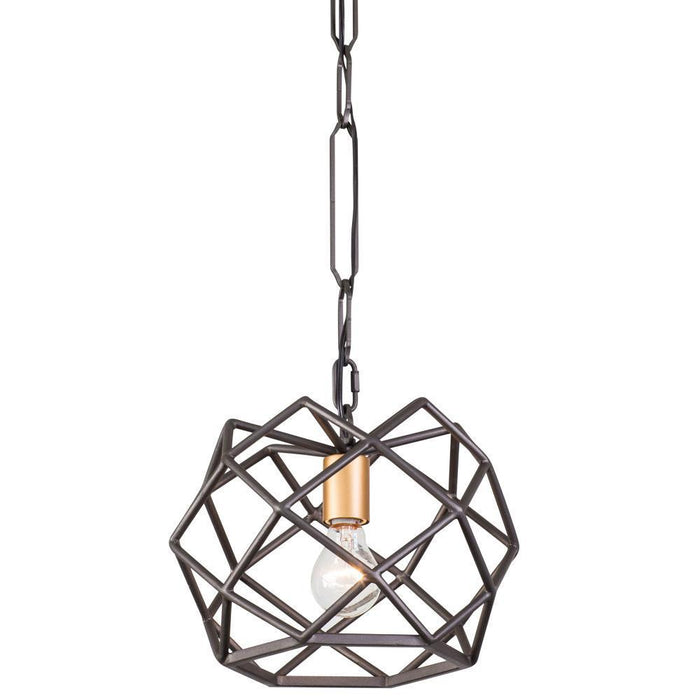 Varaluz Geo 1 Light Pendant  Antique Gol Rustic Model: 295P01AGRB