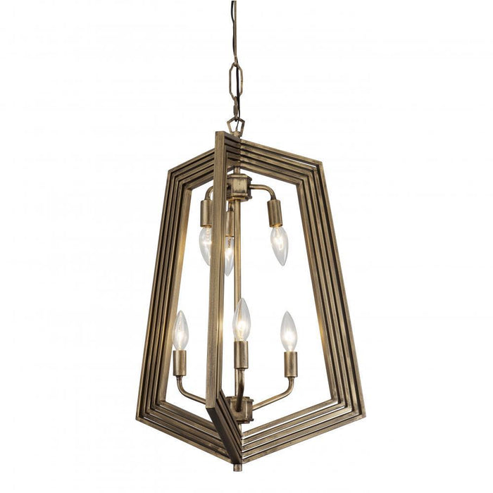 Varaluz Gymnast 6 Light Foyer Pendant  Havana Gold Model: 262F06HG