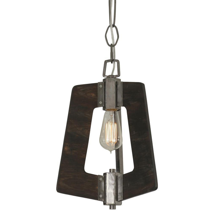 Varaluz Lofty 1 Light Mini Pendant  Stee Zebrawood Model: 268M01SL