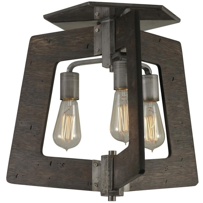 Varaluz Lofty 3 Light Ceiling Mount  Stee Zebrawood Model: 268S03SL