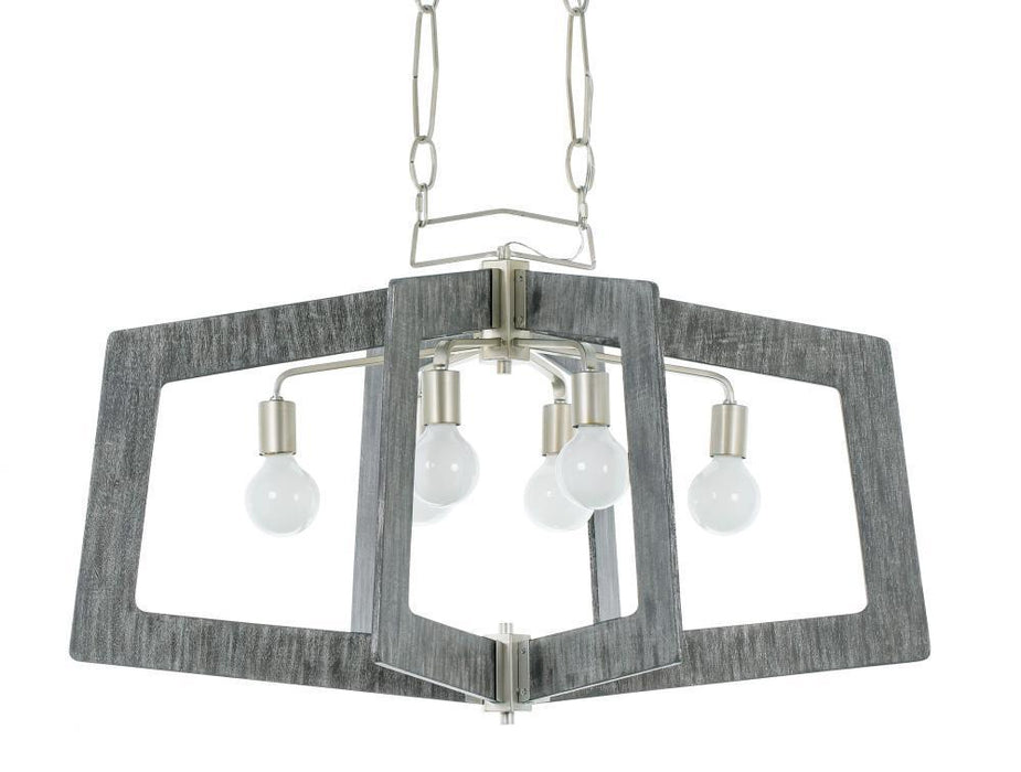 Varaluz Lofty 6 Light Linear  Silverad Gray Wood Model: 268N06SOG