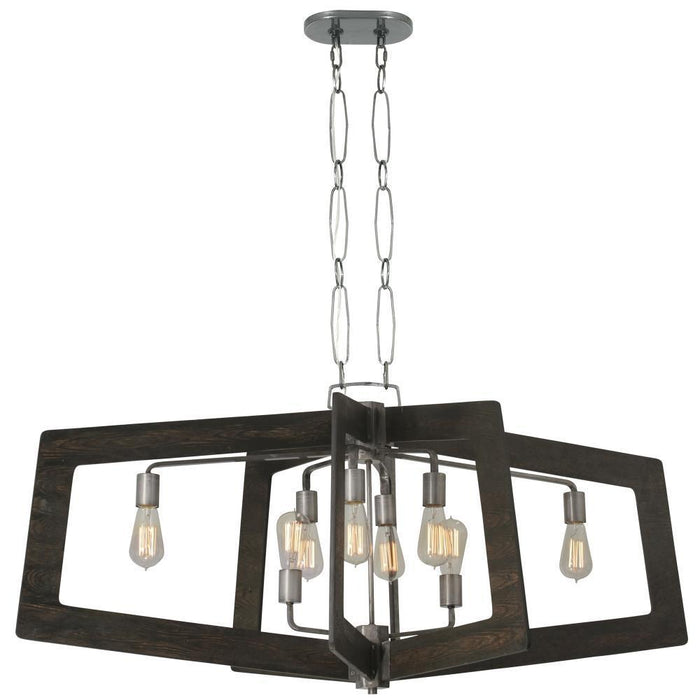 Varaluz Lofty 8 Light Linear Pendant  Stee Zebrawood Model: 268N08SL