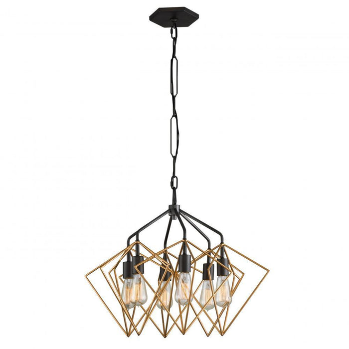 Varaluz Metropolis 6 Light Pendant  Antique Gol Model: 261P06AGRB