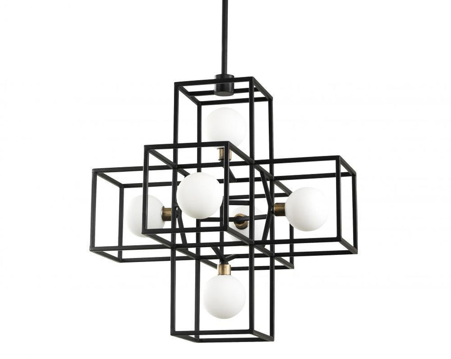 Varaluz Plaza 6 Light Pendant  Carbo Havana Gold Model: 325P06CBHG