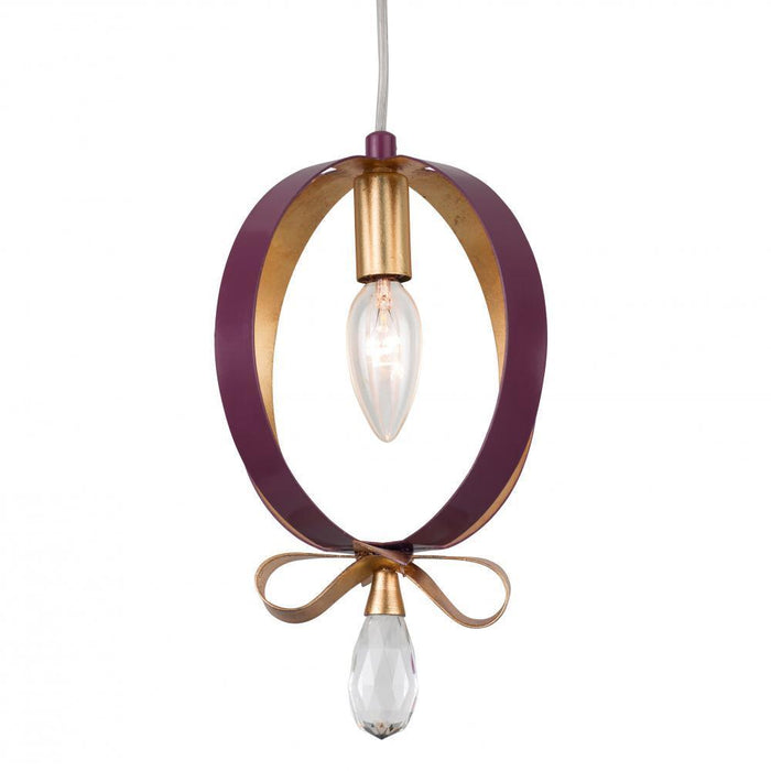 Varaluz Posh 1 Light Round Mini Pendant  Plu Gold Model: 263M01RPLGL