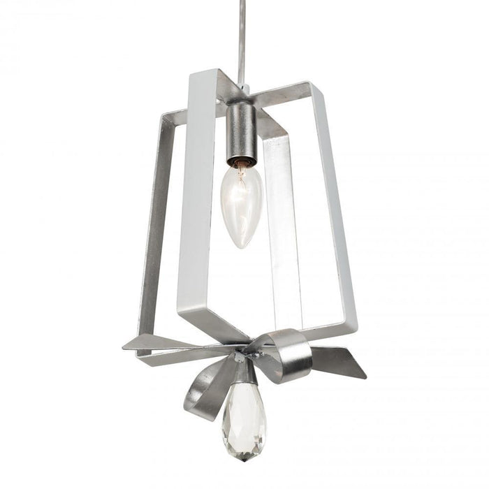 Varaluz Posh 1 Light Tall Mini Pendant  Pear Silver Model: 263M01TPESV