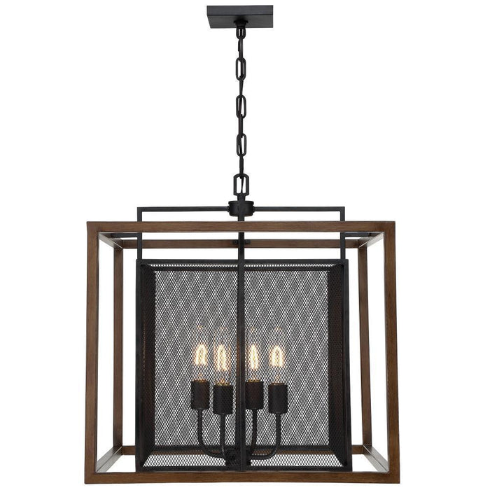 Varaluz Rio Lobo 4 Light Pendant  Dark Oa Black Model: 285P04DOBL