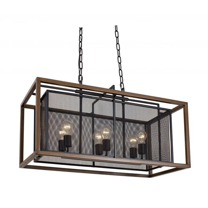 Varaluz Rio Lobo 6 Light Linear Pendant  Dark Oa Model: 285N06DOBL