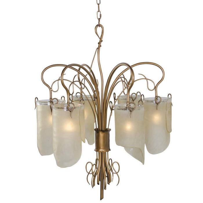 Varaluz Soho 6 Light Chandelier  Hammered Ore Model: 126C06HO