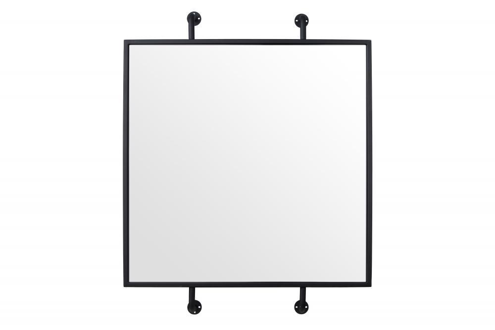 Varaluz Tycho 32x26 Pipe Mounted Wall Mirror  Black Model: 4DMI0103