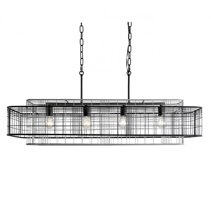 Varaluz Vivienne 4 Light Linear Pendant  Blac Grey Model: 333N04BLGR