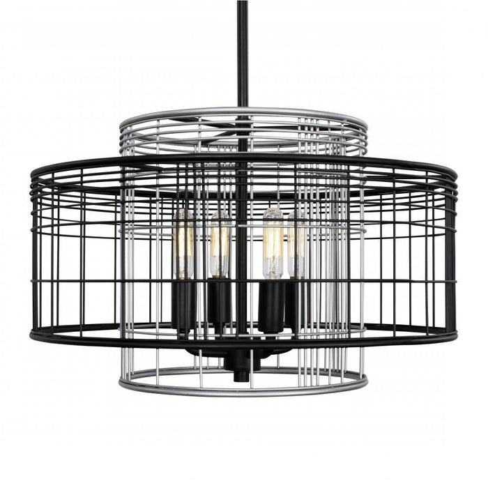 Varaluz Vivienne 4 Light Round Pendant  Blac Grey Model: 333P04RBLGR