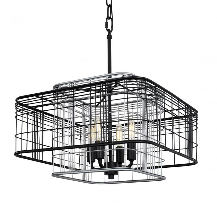 Varaluz Vivienne 4 Light Square Pendant  Blac Grey Model: 333P04SBLGR