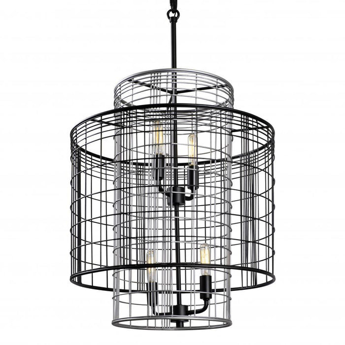 Varaluz Vivienne 4 Light Tall Pendant  Blac Grey Model: 333F04BLGR