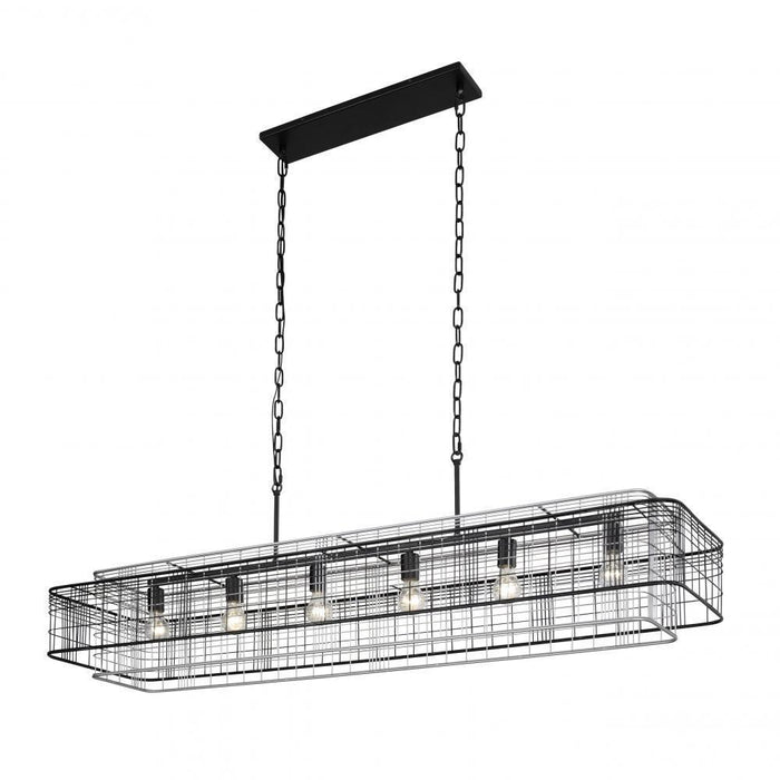 Varaluz Vivienne 6 Light Linear Pendant  Blac Grey Model: 333N06BLGR