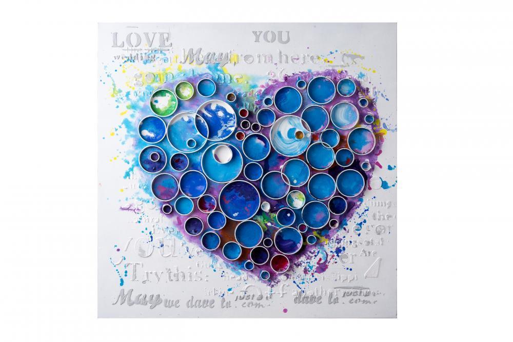 Varaluz Work Of Heart Blue Mixed Media Wall Art Model: 4DWA0111