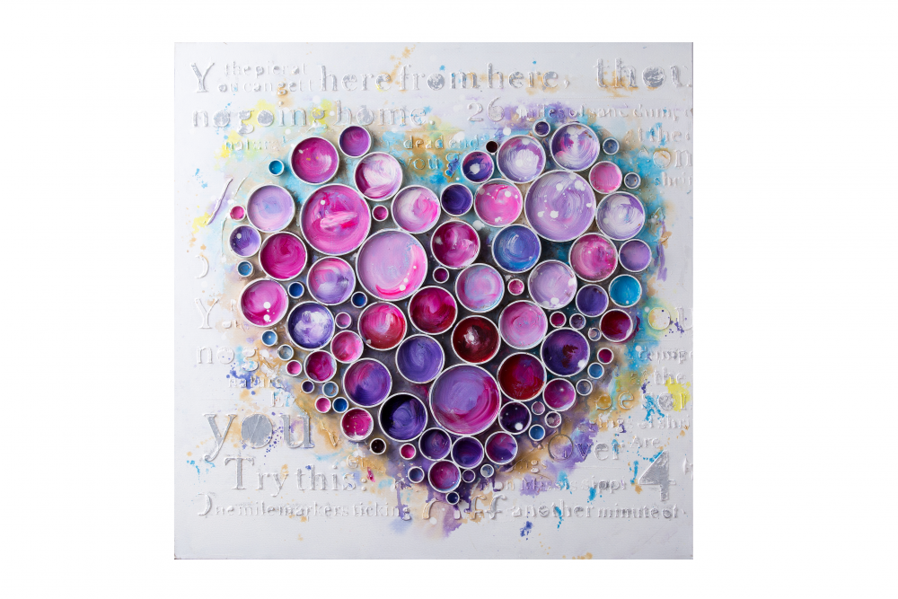 Varaluz Work Of Heart Fuchsia Mixed Media Wall Art Model: 4DWA0112