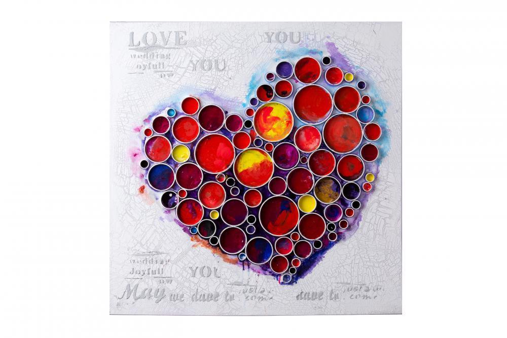 Varaluz Work Of Heart Red Mixed Media Wall Art Model: 4DWA0113