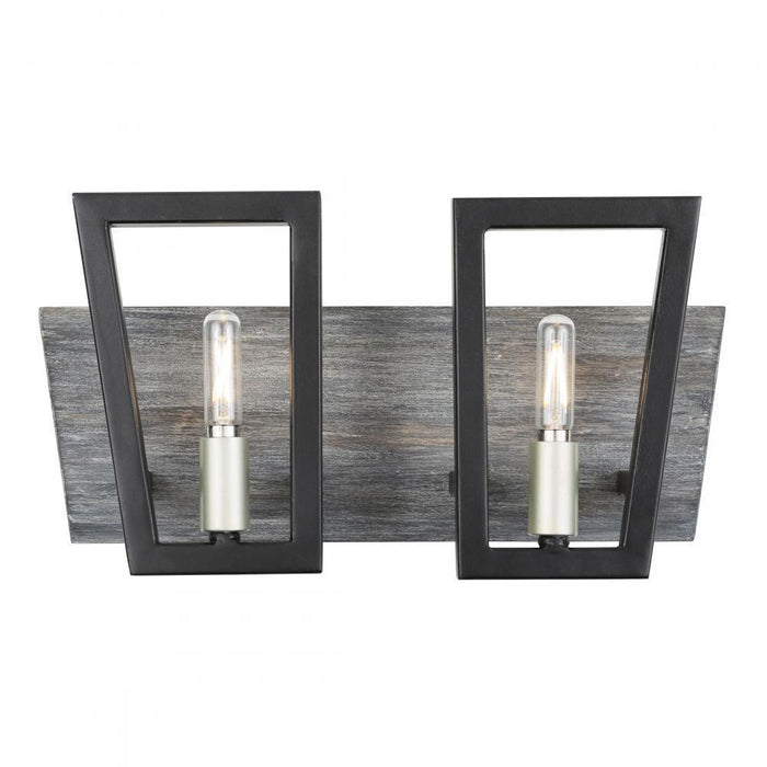 Varaluz Zag 2 Light Bath  Blac Grey Wood Model: 260B02BLG